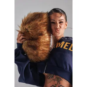 WILD CHILD FAUX FUR CLUTCH