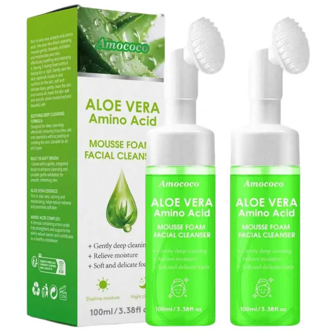 2pcs- aloe vera cleansing mousse