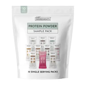 Just Ingredients Protein Travel Pack - 10 Flavors - Protein Powder Made with 100% Grass Fed, Non Denatured Whey | Five Different Protein Sources from Organic Whole Food Ingredients | 10 Servings | 22g Protein (Sample Variety Pack)