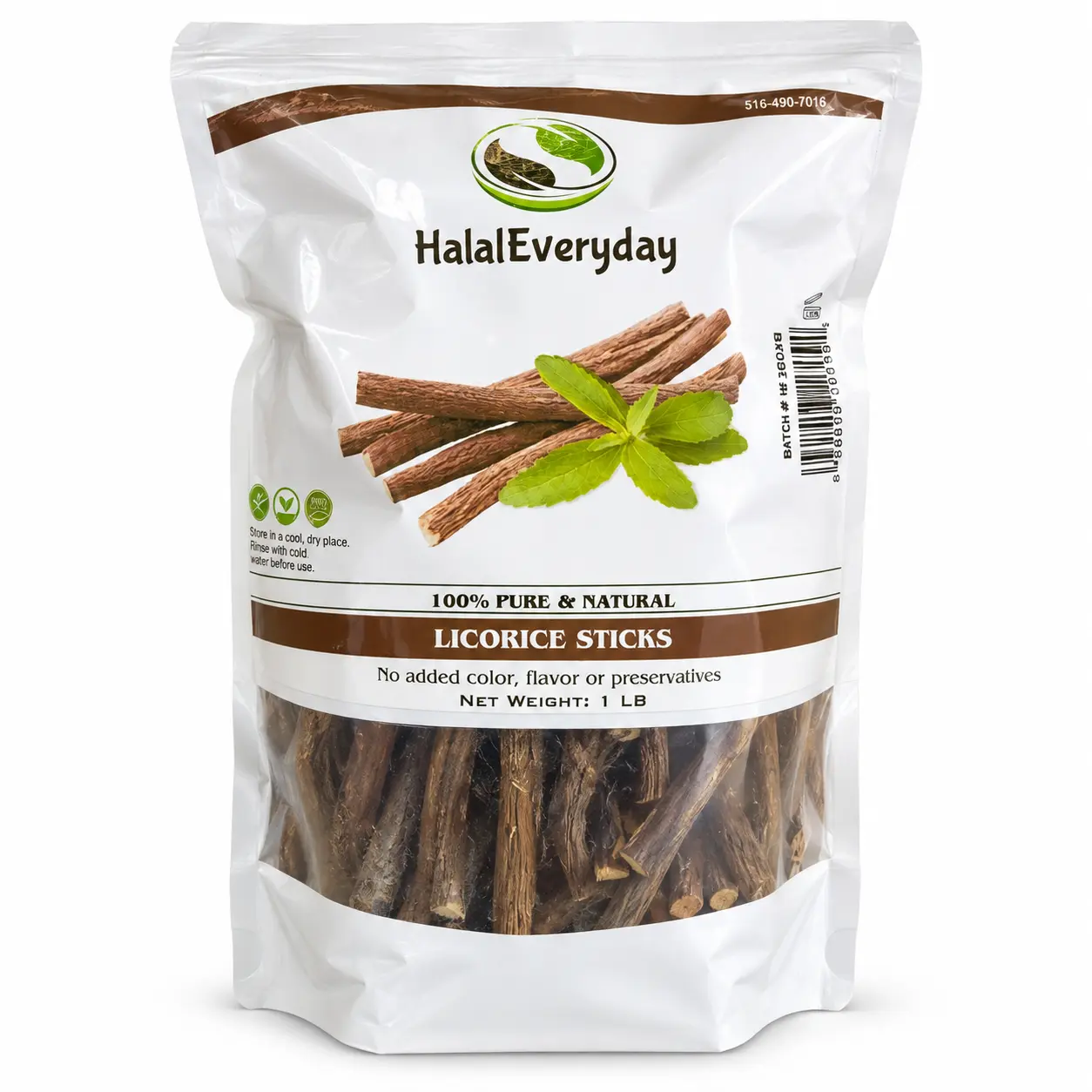 HalalEveryDay African Licorice Sticks - 1 Lb - 100% Pure Natural Licorice Root - Assorted Length Thin Width - Vegan & No Preservatives - Perfect for Oral Care & Teeth Cleaning