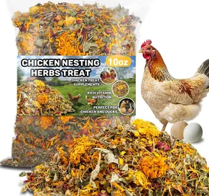 10oz Chicken Nesting Herbs - Dried Herb Layer Feed Coop and Run Insulation Roosting Bars for Box Pads Supplies Laying Hens Chicks Vacuum Packed Bedding Winter