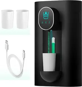 Automatic Mouthwash Dispenser 18.26 oz Touchless Mouthwash Dispenser for Bathroom 2 Magnetic Cup USB Rechargeable and 3 Dispensing Levels with Led Screen Wall-Mounted or Countertop Use