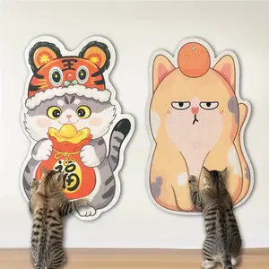Self-Adhesive Cat Scratching Board, Polyester Material, Cute Cartoon Climbing Pad, Furniture Wall Scratch Protector, Small Cat Claw Decoration