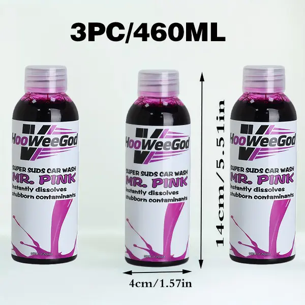 3Pack Pink High-Foam Pre-Wash Car Wash Soap - Concentrated Detailing Solution, Thick Foam, Safe for All Car Finishes