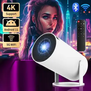 8000 lumen Mini Projector with Android 11, Portable Projector 4K 1080P Full HD Support, Smart Projector 5G WiFi6 BT5.0 Auto Horizontal Correction, 180Rotatable Outdoor Projector for Phone/TV Stick/Laptop