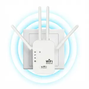 WiFi Extender Signal Booster, 300Mbps/1200Mbps Dual Band Wireless Repeater with 4/6 High-Gain Antennas, 2 Ethernet Ports, AP Repeater Router 3-in-1 Mode, WPS One-Click Setup for Whole Home Coverage