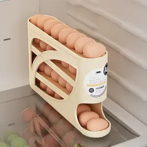 Egg Holder for Fridge, Space-Saving Automatic Rolling Eggs Dispenser,  holds upto 30 eggs