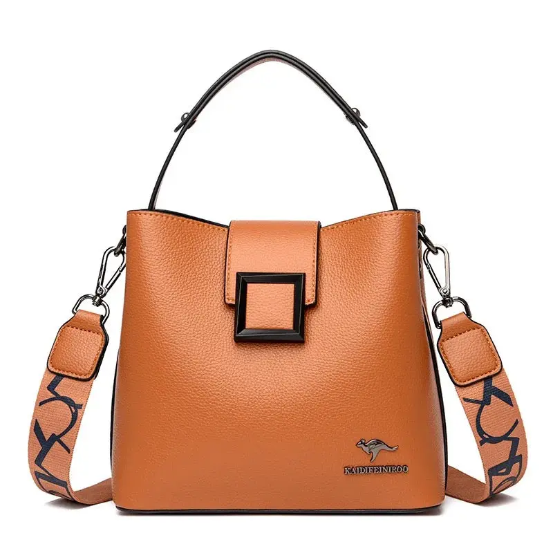Women's Vegan Leather Crossbody Clutch Purse - Casual Chic PU Tote Satchel, Adjustable Crossbody/Shoulder Strap, Buckle Closure, Spacious Interior, Versatile Design, 9.5"x4.5"x8.5", Handbags For Women, Faux Leather, Hands-Free Crossbody Carry