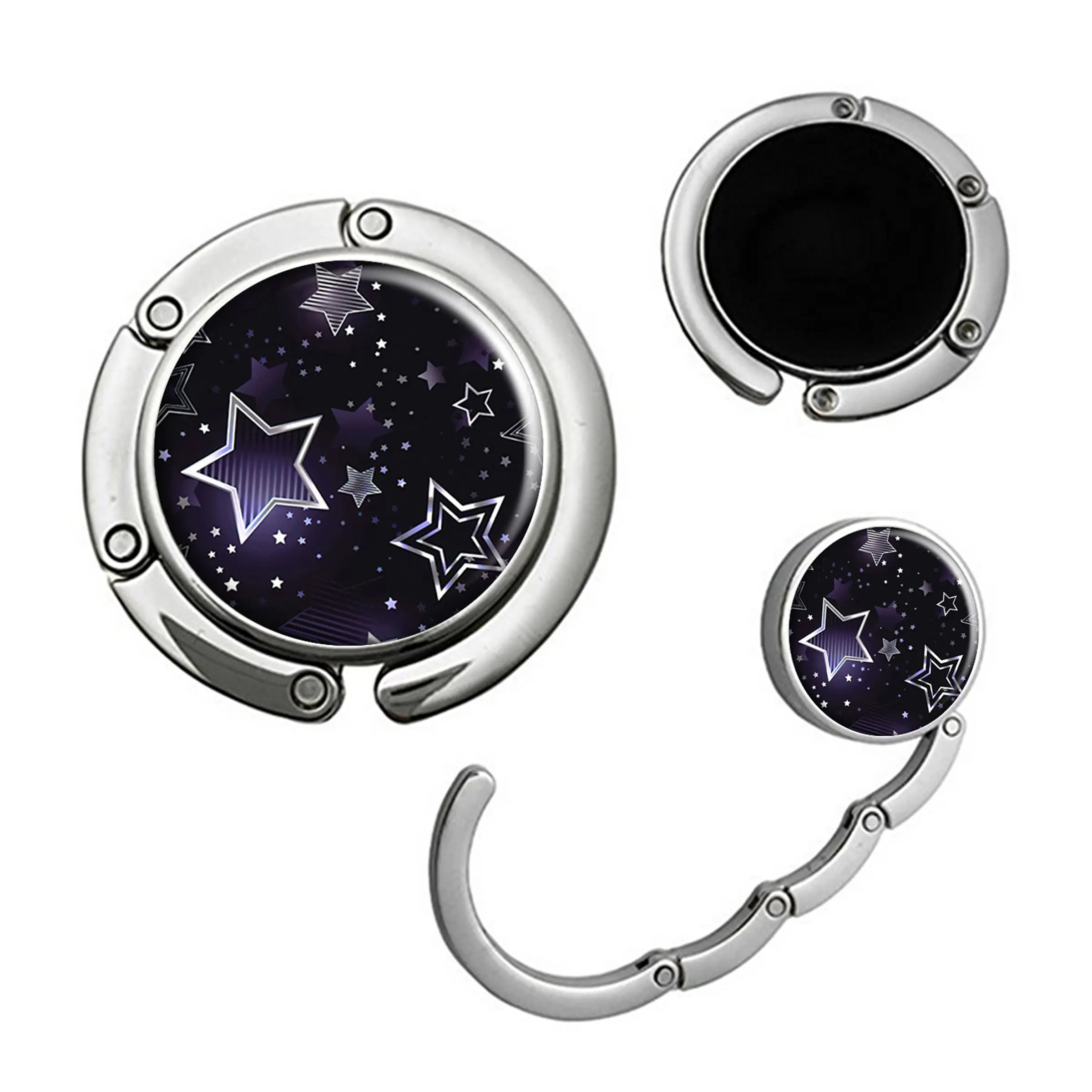 Purple Star Foldable Compact Folding Purse Hook,Womens Bag Purse Hanger,Purse Holder Handbag Hanger Desk Table Bag Hooks for Women Bag, Carry Purse Hook