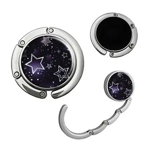 Purple Star Foldable Compact Purse Hook,Womens Bag Purse Hanger,Purse Holder Handbag Hanger Desk Table Bag Hooks for Women Bag