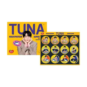 DONGWON x BTS Jin Super Tuna Canned Tuna in Oil - Limited Edition 12-Can Gift Box Set | Instant Ready-to-Eat Fish | K-Pop Collectible | 1620g