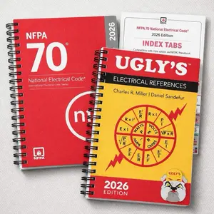 NFPA 70 2026 Codebook Spiral Bound Edition with Index Tabs & 2026 Ugly’s Electrical References