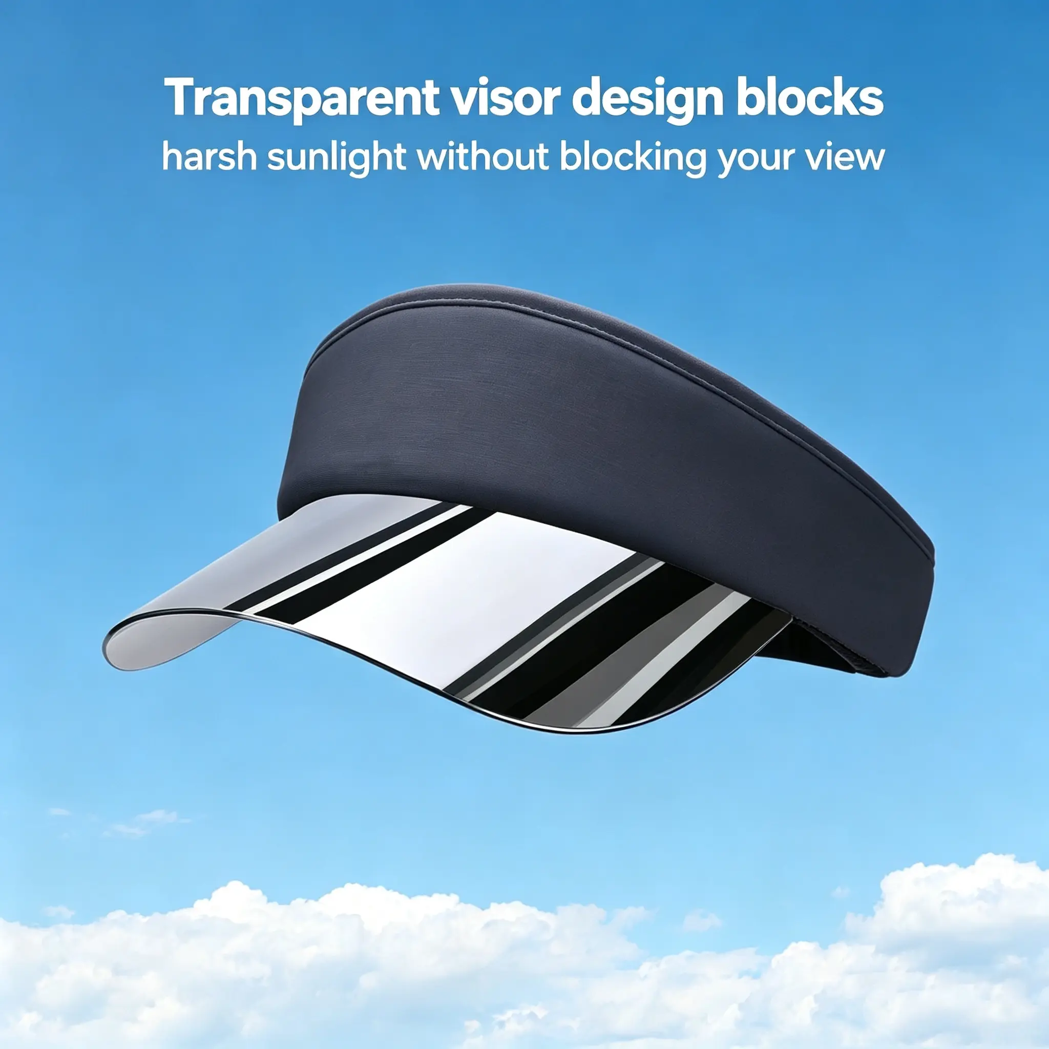 Women's Wide Brim Sun Visor, Seamless Empty Top Outdoor Sun Cap with UV Protection for Golf, Beach, and Hiking, Sun Visor Cap