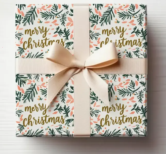 Merry Christmas Wrapping Paper Roll Classic Christmas Gift Wrap Roll Cute Merry Christmas Wrapping Paper Gift Wrapping Paper