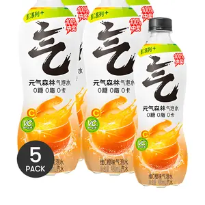 5 Pack CHI FOREST Vitamin C Orange Sparkling Water 16.23 fl oz - 0 Sugar 0 Fat, Fizzy Citrus Soda