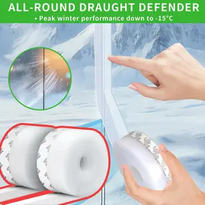 Updated Weather Stripping Door Seal (1.38in Width), Door Draft Stopper Silicone Seal Strip for House and Glass Shower Doors for Windows Gaps of Collision and Side, Window Insulation for Winter