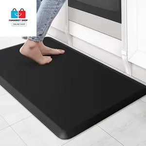 Kitchen Mat Cushioned anti Fatigue Rug 17.3"X28" Waterproof, Non Slip, Standing and Comfort Desk/Floor Mats for House Sink Office (Black) No Brand