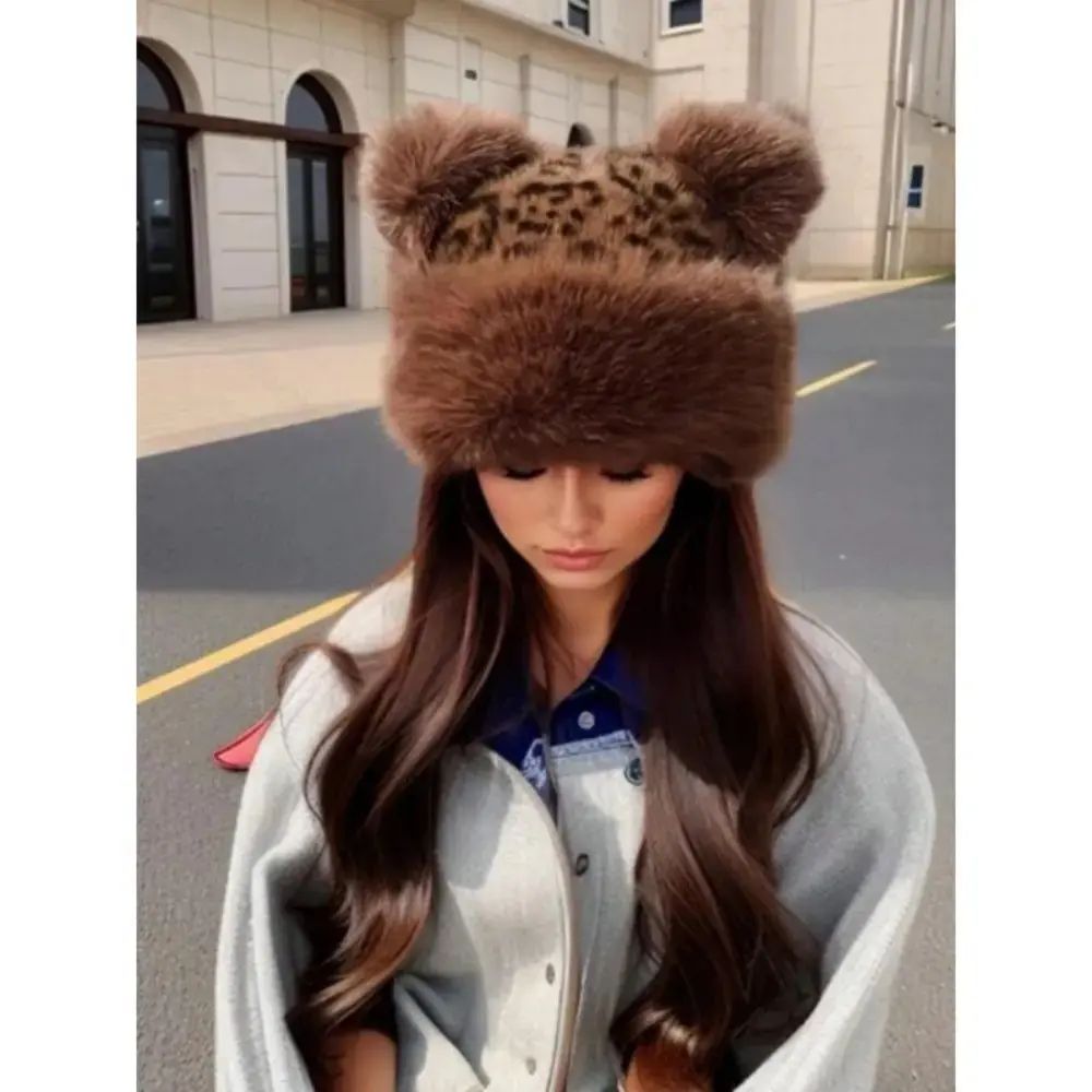 Unisex Retro Mongolian Plush Knitted Fur Beanie Adjustable Stretch Soft Warm Winter Hat Cozy Thick Street Fashion Accessory For Cold Weather Daily Outdoor Travel Matching Outfits Gift For Men Women