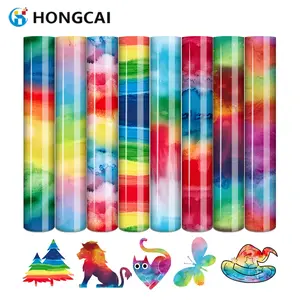 Vibrant Ink Wash Pattern Heat Transfer Vinyl Sheets Set of 10, Easy Operation, Long-Lasting Colors, Ideal for T-Shirts, Canvas Bags, Pillows