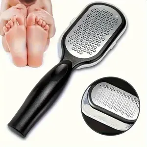 Professional Stainless Steel Foot File, Safety Splash Guard Design, Ergonomic Handle, Durable Callus Removal Tool, Home Spa Pedicure Care, Foot Rasp