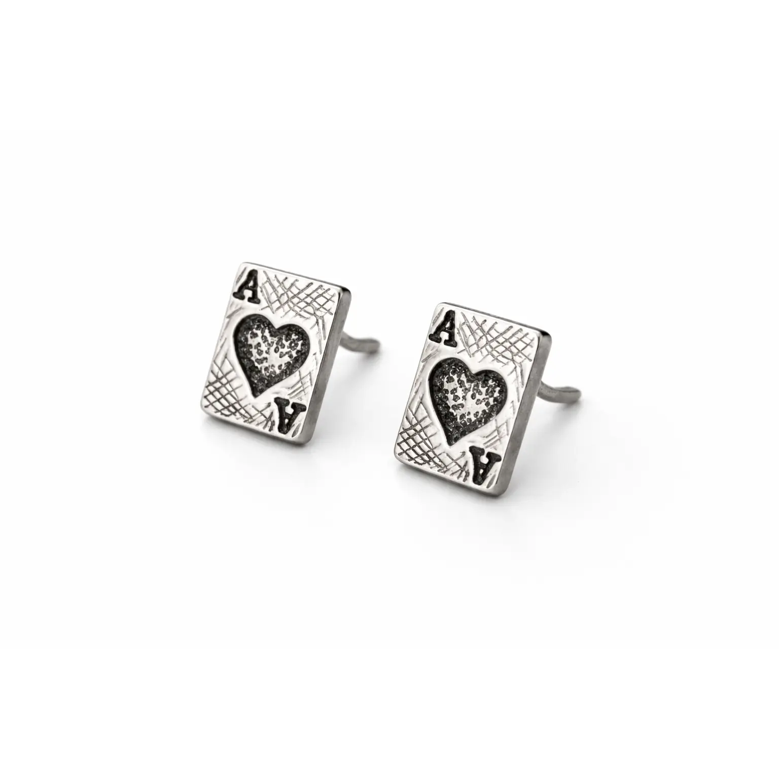 Ace of Hearts Stud Earrings for Women, Vintage Playing Card Jewelry with an Antiqued Silver Tone Metal Coating, Lightweight & Everyday Wearable, Ideal Gift for Card Lovers, Bold Attitude, Statement Studs, Playing Cards