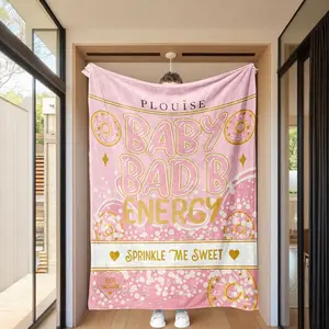 Plouise Baby Bad B Energy Blanket, Soft Comfortable Sofa Room Cover, Lightweight Portable Birthday Party Gift, Fun Statement Design