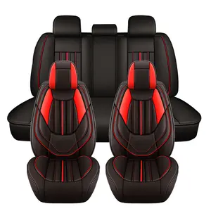 OTOEZ Universal Waterproof PU Leather Car Seat Covers Full Set 5 Seats with Headrest Airbag Compatible Car Interior Car Decor