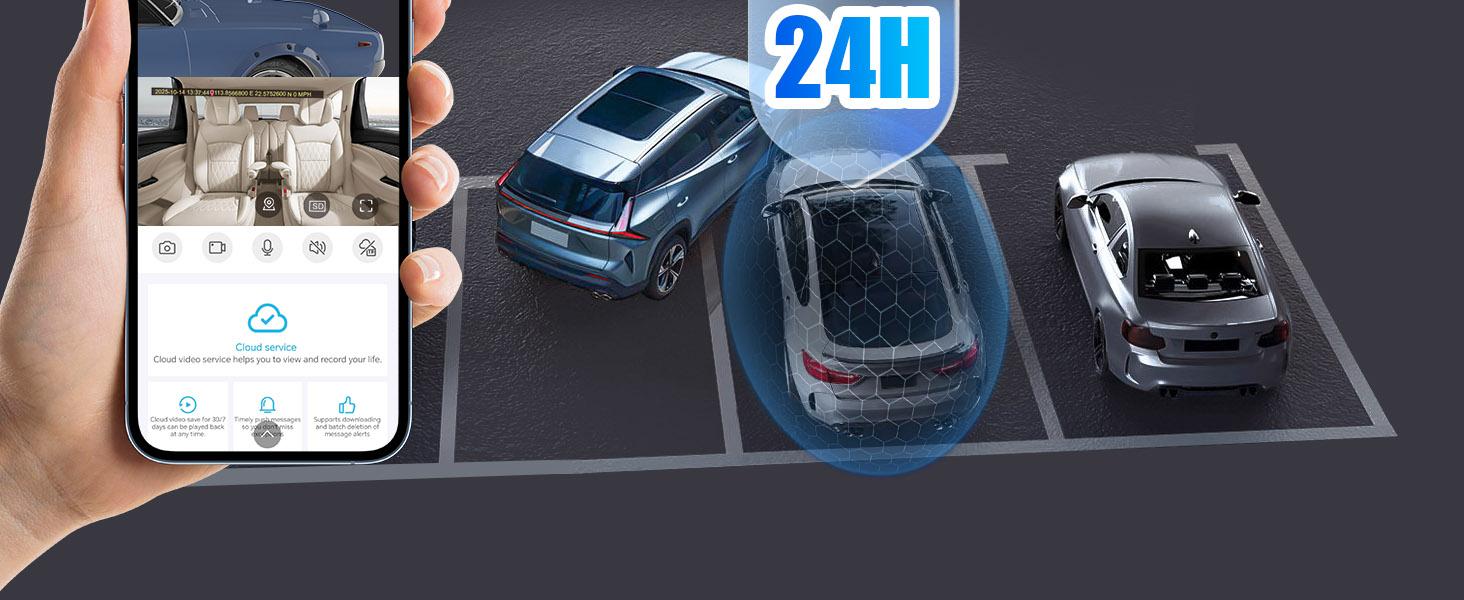 UBoxPro 4G LTE Dash Camera with Remote View Dual 2K Front Inside Cam GPS Tracking Radar Detection G Sensor OBD Power 24/7 Parking Mode UBoxPro App Control