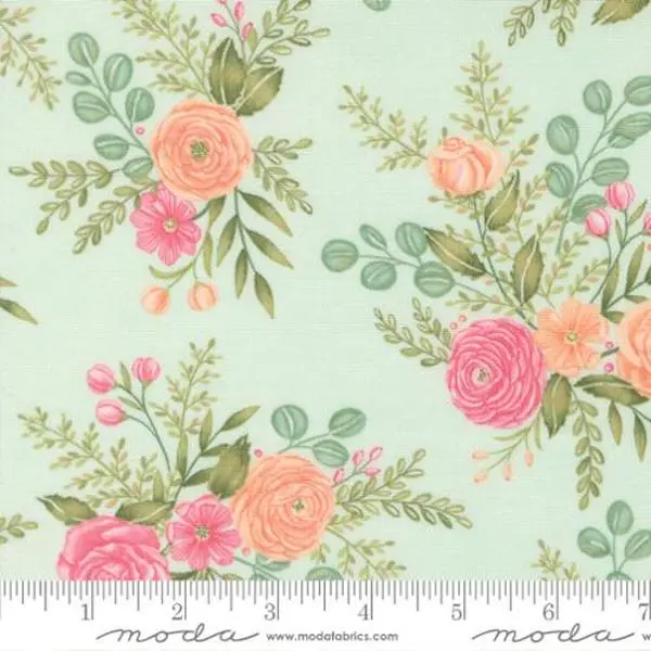 Fabric Moda Mist Rose Garden Kindness by the Quarter Yard 56150-18