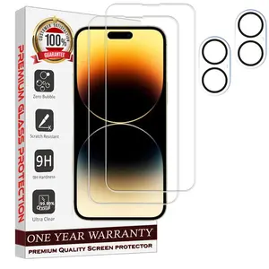 Entronix Clear Screen Protector & Camera Lens Protector Compatible with iPhone 16 Plus - 4-Piece Combo Tempered Smartphone