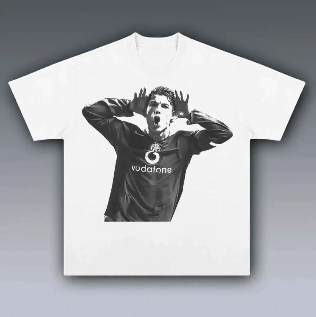 Listening T-Shirt, Cristiano Ronaldo Vintage Graphic Tees, Unisex Soccer Shirt, Sport Merch, Gift For Fan, Cotton comfort Menswear Womenswear Streetwear