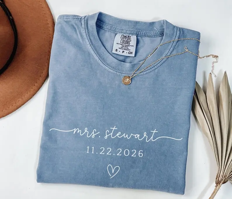 [Custom Text] Comfort Colors Personalized Future Mrs Shirt, Custom Bride To Be Tee, Engagement T-Shirt, Future Wife Gift