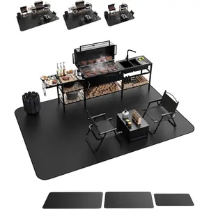 Large 76 * 52" BBQ mat for Under Grill,Double-Sided  Grill mat for Outdoor Grill Deck Protector, Indoor Fireplace Mat/Fire Pit Mat (76 * 52")