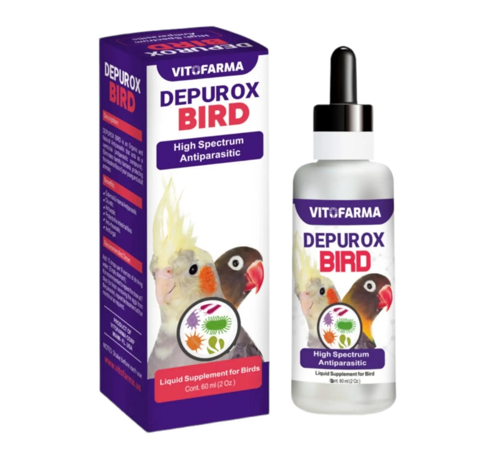 Depurox Bird Natural Dewormer for Birds 60ml | Digestive & Intestinal Support | Vitofarma