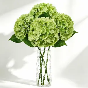 Real Touch Latex Hydrangea Artificial Flowers – 4 PCS, 20.5" Large Faux Hydrangeas with Stems and Leaves, for Wedding Bouquet, Party Centerpieces, Home Decor Vase Arrangement