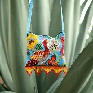 Malawi - Native Beaded Purse with a Vibrant Bird Design - Handmade by Mexican Artisans - Mother Sierra