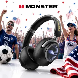 Monster Persona 4th RGB Gaming Headphones, Bluetooth 6.0, 165H Playtime, 3D LED Tunnel Lights, 40mm Drivers, 5-Mic ENC, Foldable Over Ear Headset for Gaming, Music, Movies & Travel - Deals For You Days- SummerWins - DealsForYouDays