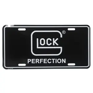 Glock Perfection License Plate - Matte Black Aluminum Car Tag - Durable Metal Automotive Decor - 12x6 Inch Vanity Plate for Trucks & SUVs