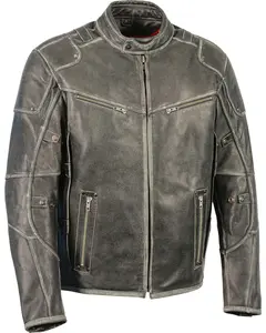Milwaukee Leather Men's Vintage Distressed Triple Vented Jacket - Mlm1536-Distressed Gry