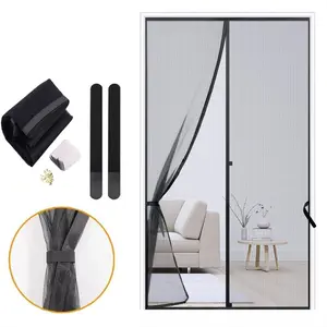 Magnetic Mosquito Screen Door, Full Frame Hook Loop, Polyester Mesh for Fresh Air, Pet Friendly, Anti-Snake Bug, 38x82 Inches