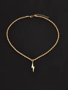 Punk Style Lightning Design Pendant Necklace Fpr Men, Fashionable Stainless Steel Necklace, Street Trend Chain Necklace, Casual Versatile Jewelry Accessories for Daily Wear, Mexican Necklaces