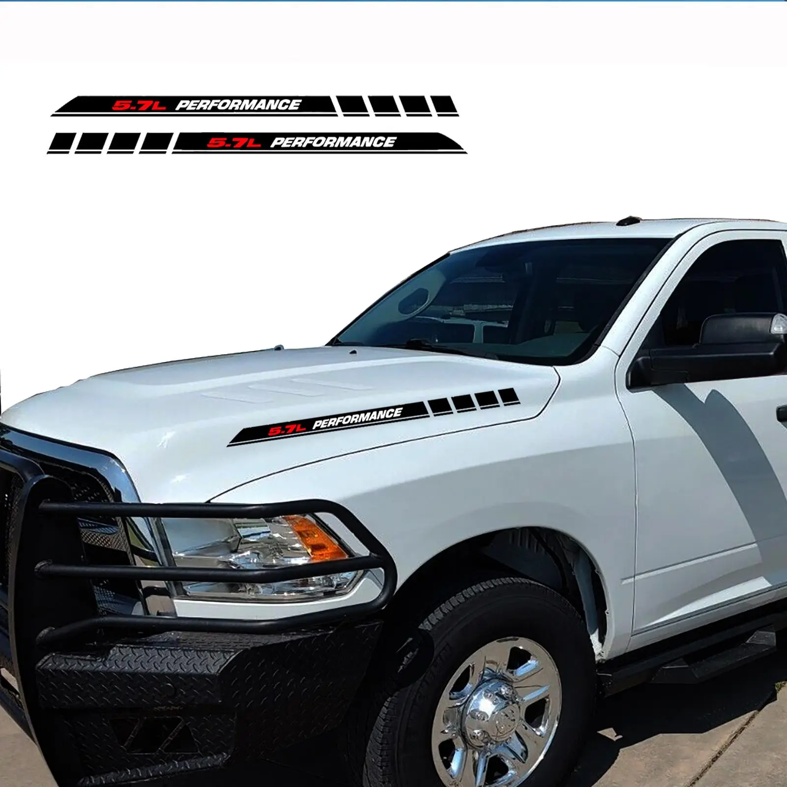 5.7L Performance Pickup Truck Engine Hood Decals Emblem Sticker for Dodge Ram 1500 2500 5.7L HEMI V8