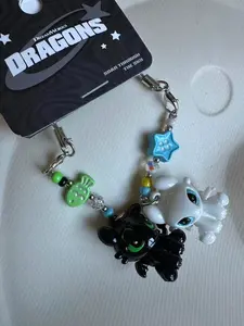 Cute Dragon Trainer Keychain Set, Keychain Wristlet Strap, Friends Couple Phone Chain Backpack Pendant, Valentine's Day Gift, Casual Style, All Seasons