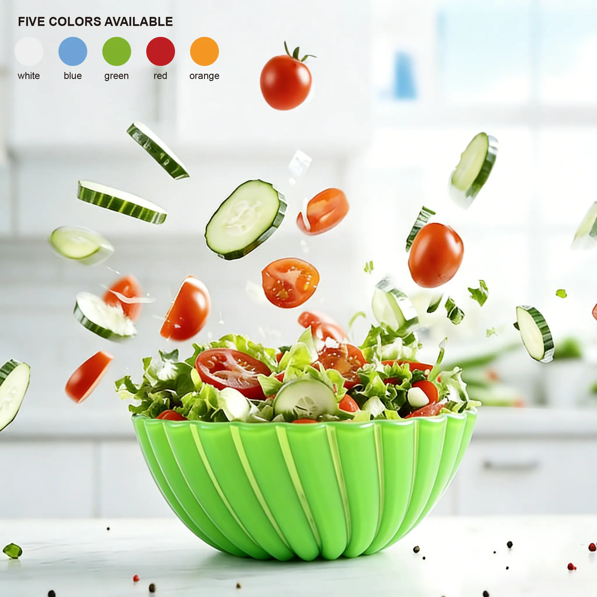 ANJUKE Break-Resistant Lightweight Plastic Bowl Set, Durable Nesting Kitchenware for Serving, Chip and Dip, Fruits, Everyday Use