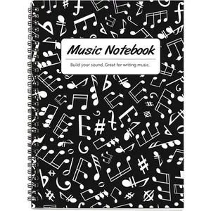 Blank Sheet Music Composition Manuscript Staff Paper Art Music Notebook Black 100Pages 26x19cm (Notes Family)