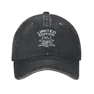 Men’s retro 1962 limited edition baseball cap — adjustable snap-on design adorned with “1962” inscription, reproduced in 1960s style; durable and breathable; suitable for outdoor sports and everyday casual wear; collectible limited edition 1962 design.
