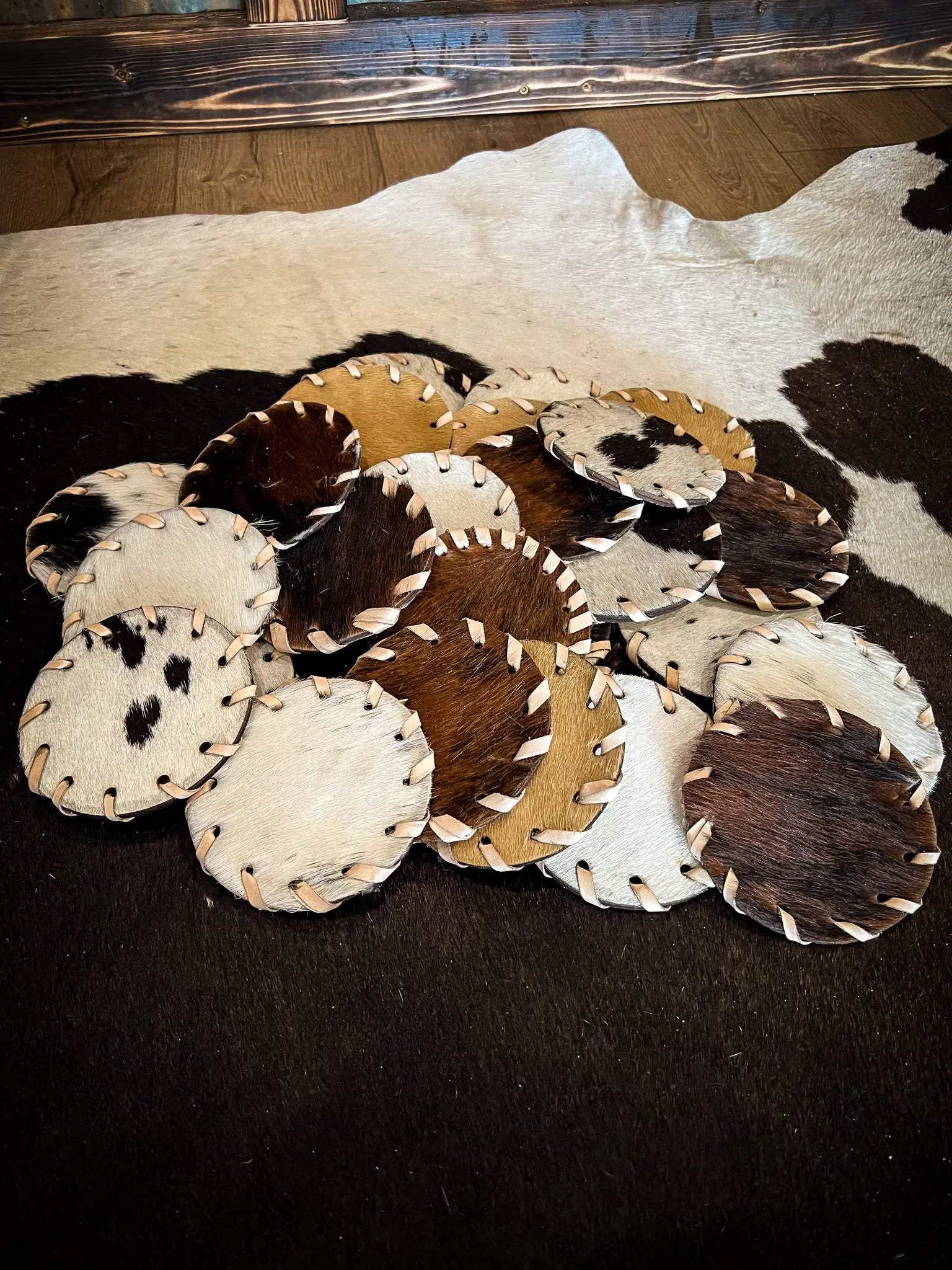 Cowhide Coasters - Round