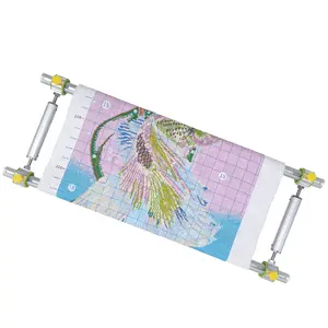 Couple Embroidery Art 31.5in (80CM) 4-Slot Cross Bar 15CM Adjustable Side Bars Sliding Cross Stitch Frame -  2.8CM Diameter Aluminum Alloy 4-Slot Extra Thick Scroll with Adjustable Width and Length for Cross Stitch Needlepoint Quilting Universal