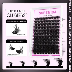 For Lash Clusters Kit 80D Lash Clusters Kit 10-18mm Volume Eyelash Clusters D Curly Cluster Eyelash Extensions 3D Wispy Lashes Cluster DIY Lash Extension Kit(80D-10-18MIX Thick Kit)