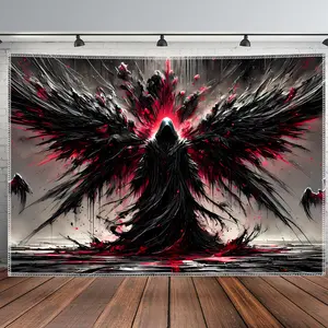 Dark Angel Tapestry Black Wings Backdrop Gothic Theme Wall Hanging Photography Background Fantasy Decor for Living Room Bedroom Indoor Outdoor Home Decoration